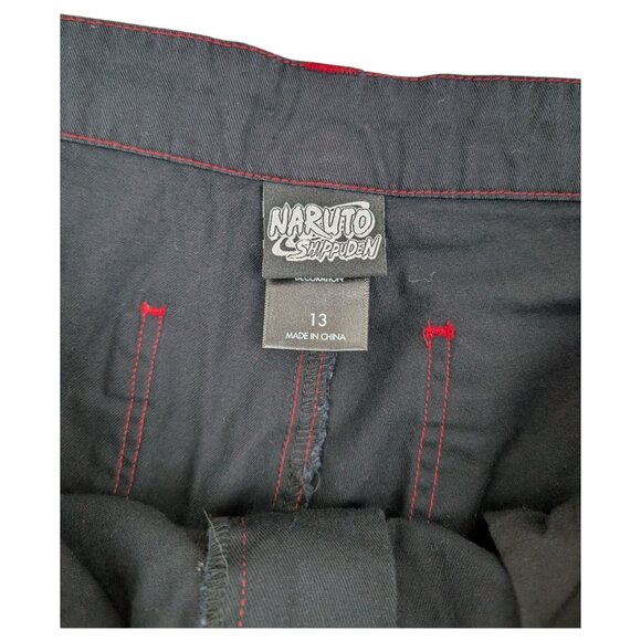 Hot Topic Naruto Shippuden Akatsuki Mesh Wide Leg Cargo Pants Size 13 Emo Grunge - Picture 9 of 14